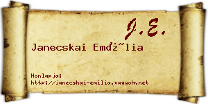 Janecskai Emília névjegykártya